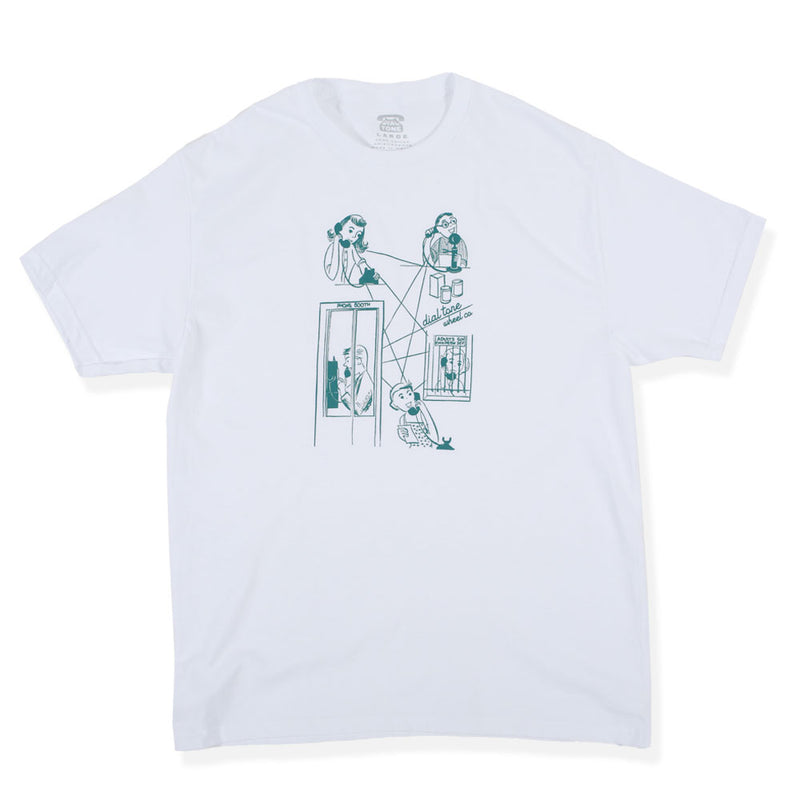 Dial Tone Wheel Co STAY CONNECTED Tee White Front