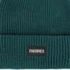 Theories STAMP LABEL Rib Knit Beanie Teal Green Detail
