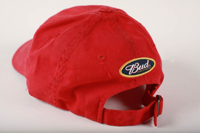 Vintage Budweiser King of Beers Medallion Strapback Hat Red