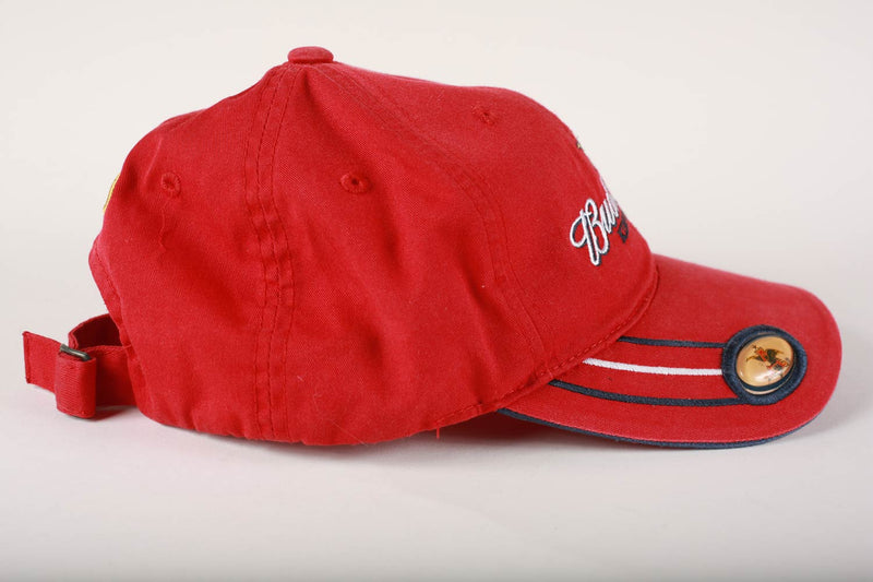 Vintage Budweiser King of Beers Medallion Strapback Hat Red