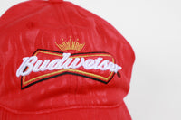 Vintage Budweiser Flame Pattern Strapback Hat Cap Red
