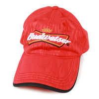 Vintage Budweiser Flame Pattern Strapback Hat Cap Red