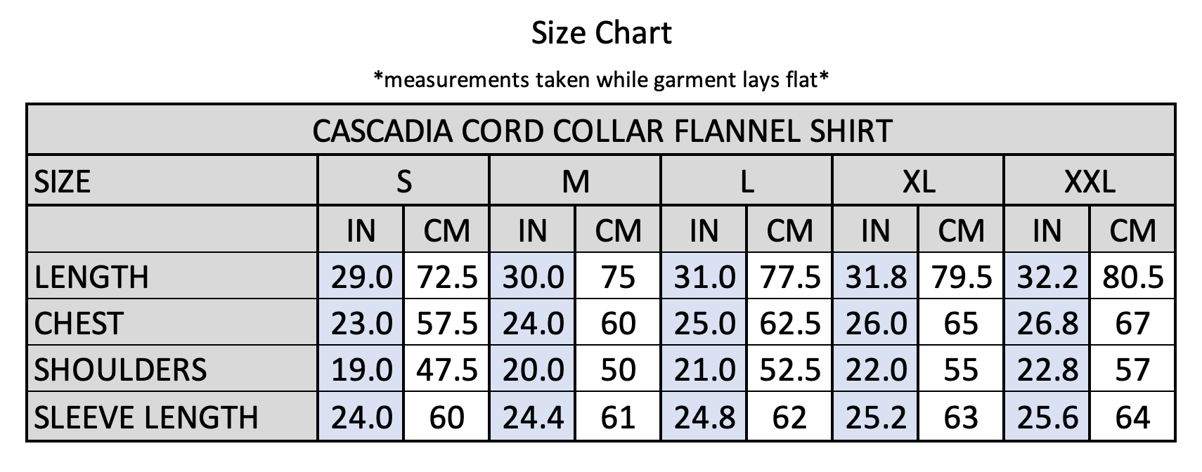 Theories CASCADIA CORD COLLAR FLANNEL Shirt Brick Size Chart