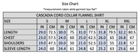 Theories CASCADIA CORD COLLAR FLANNEL Shirt Brick Size Chart