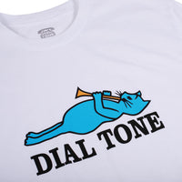 Dial Tone Wheel Co BLUE CAT Tee White Detail