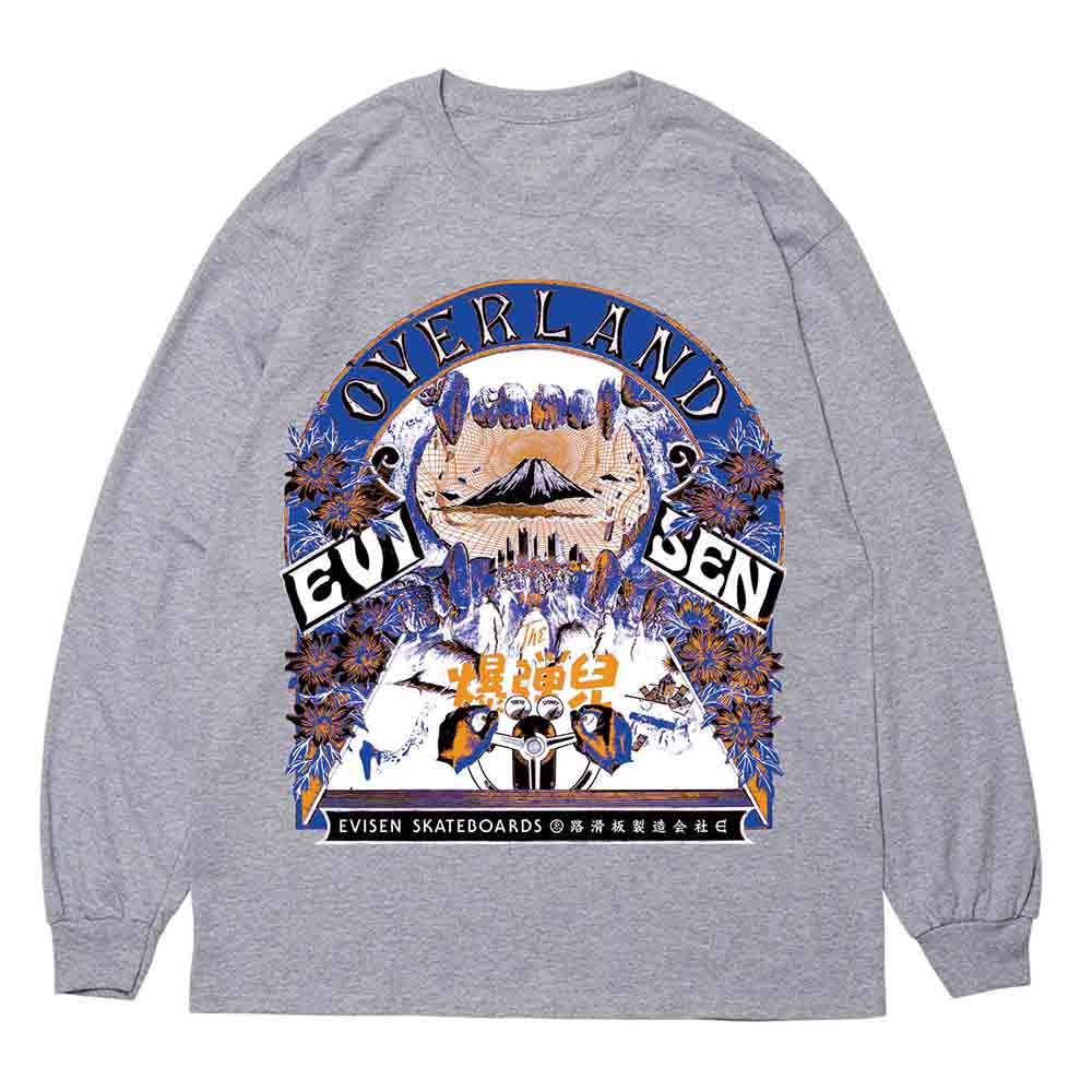 Evisen Skateboards OVERLAND LONGSLEEVE TEE HEATHER FRONT