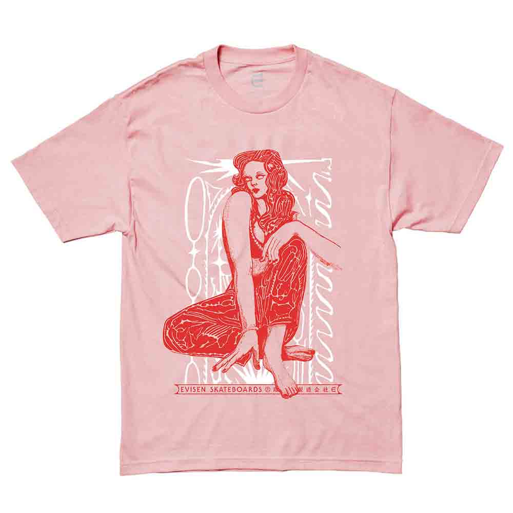 Evisen Skateboards PULSE SANCTUARY TEE LIGHT PINK FRONT