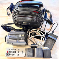 Vintage JVC Everio GZ-MG20U 20GB HDD Mini Video Camera Bundle Works