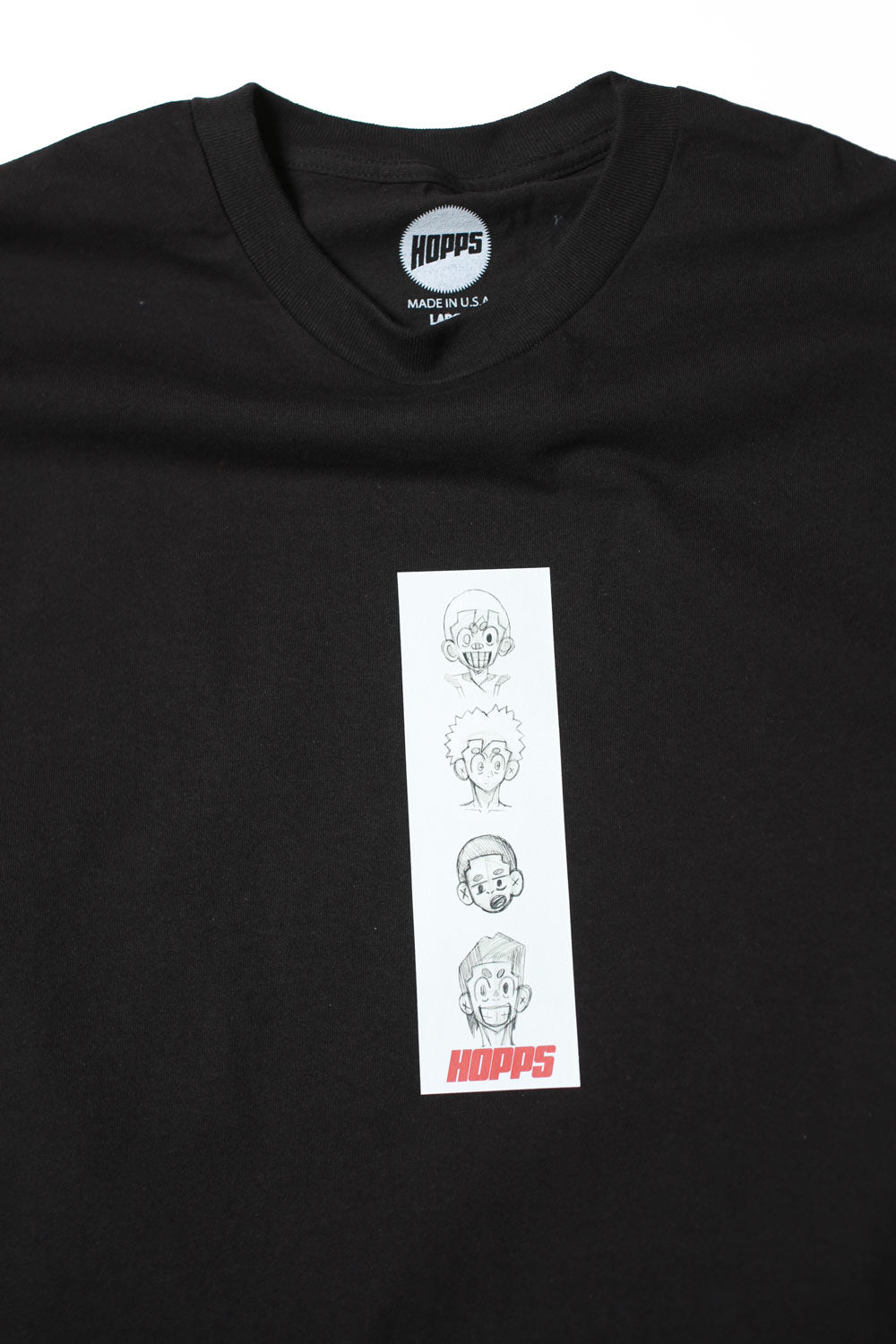 Hopps Skateboards Animation Tee Black
