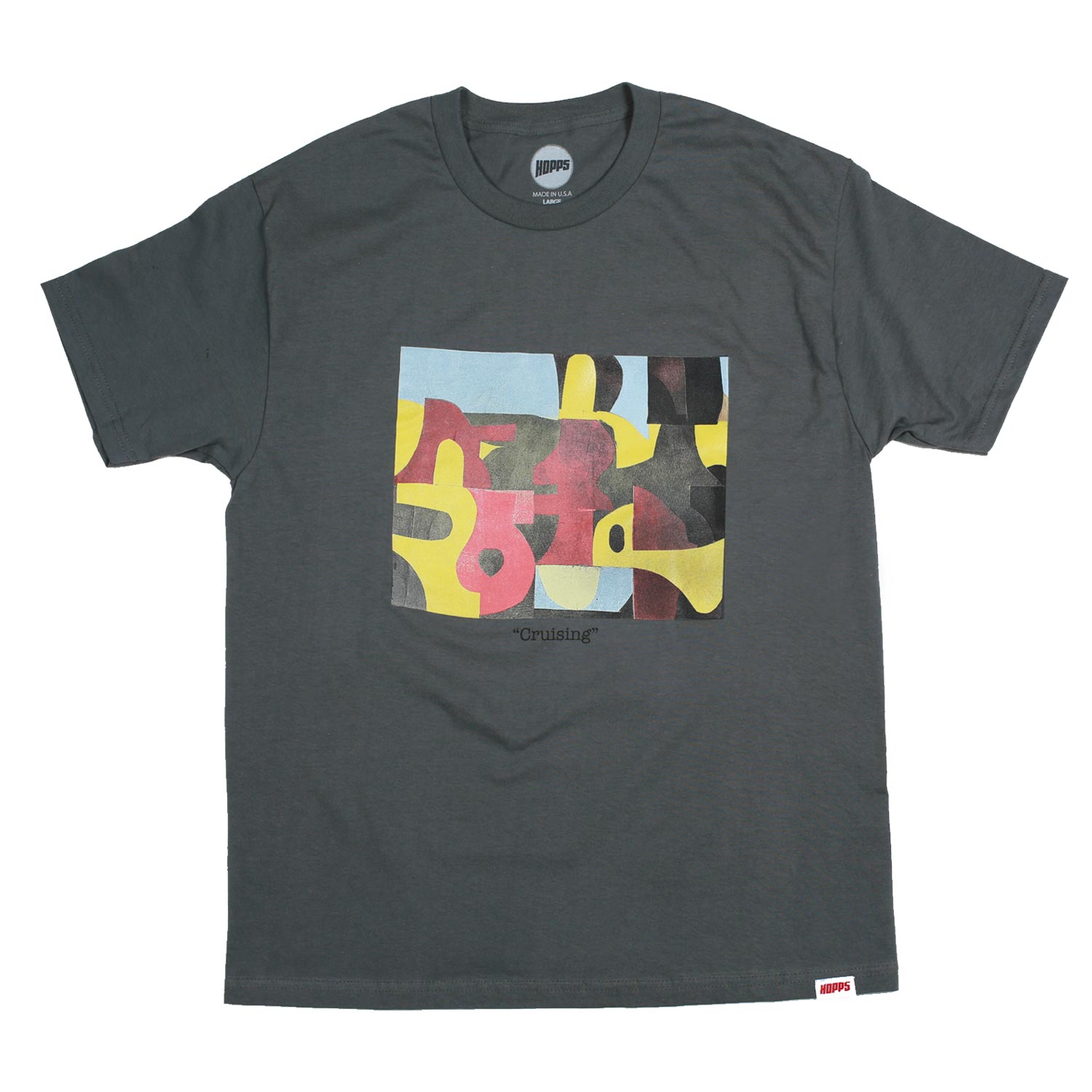Hopps Skateboards Abstraction Cruising Tee Graphite