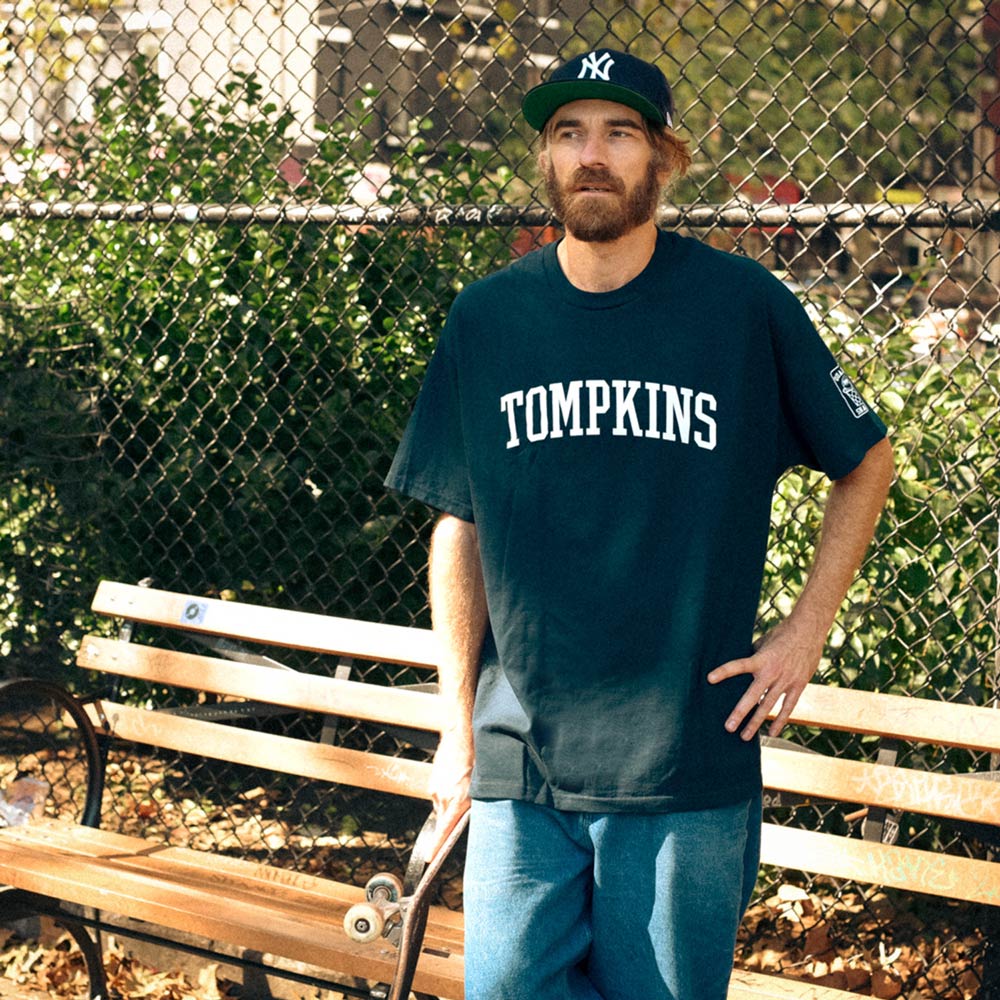 Hopps Slateboards x Quartersnacks Tompkins Tee Navy