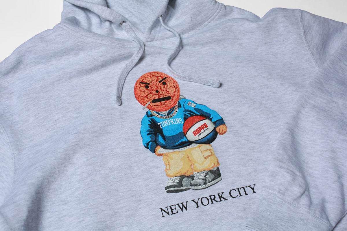 Hopps Skateboards x Quartersnacks Snackman Pullover Hoodie Heather Grey