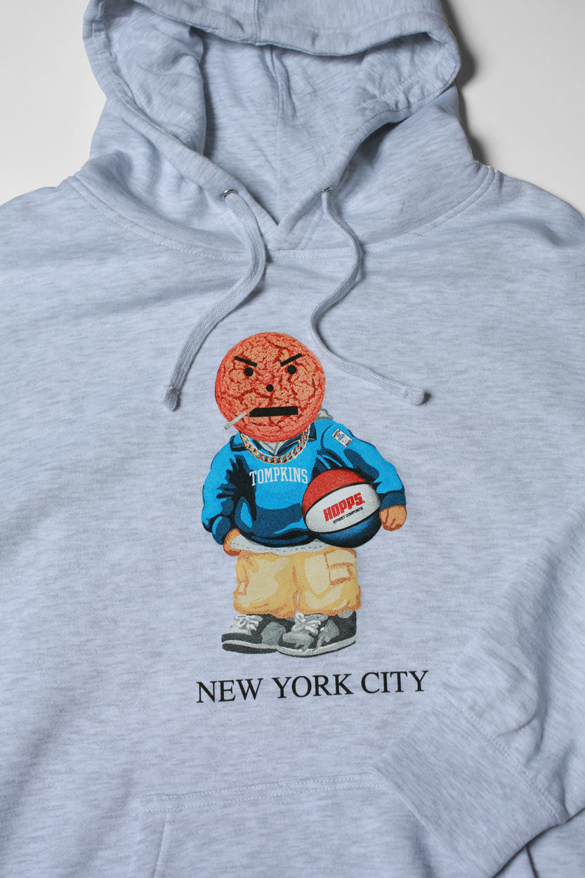 Hopps Skateboards x Quartersnacks Snackman Pullover Hoodie Heather Grey