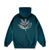 magenta skateboards botanic hoodie petrol blue back
