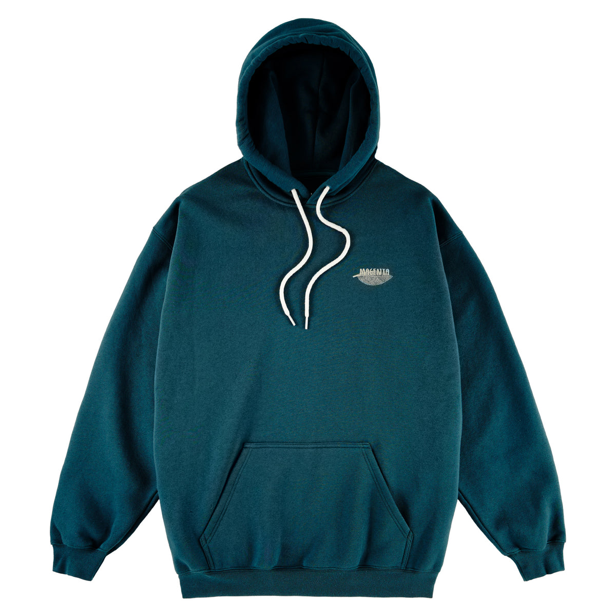 magenta skateboards botanic hoodie petrol blue front