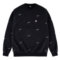 magenta skateboards loop fleece crewneck black front