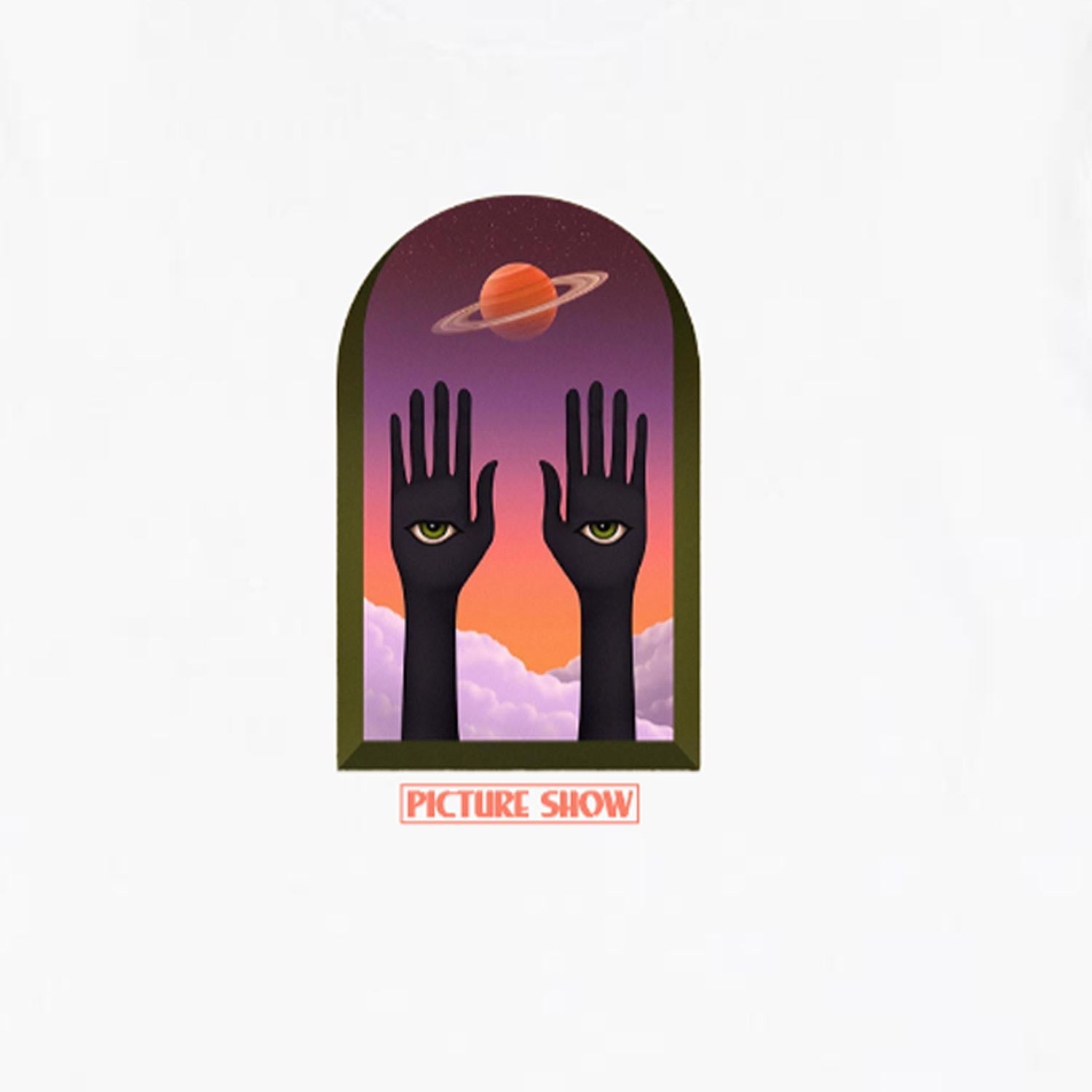 Picture Show Skateboards Saturn Langarm-T-Shirt Weiß