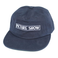 Picture Show Skateboards VHS Logo Strapback Short Brim Hat Navy