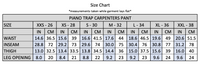 Theories PIANO TRAP Double Knee Carpenter Pant Sage Contrast Stitch SIZE CHART