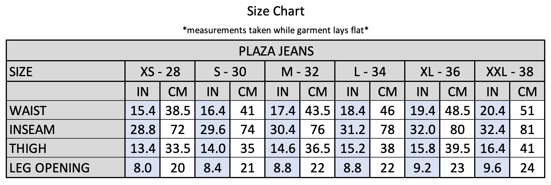 Theories Plaza Jeans Dark Wash Blue Contrast Stitch Size Chart
