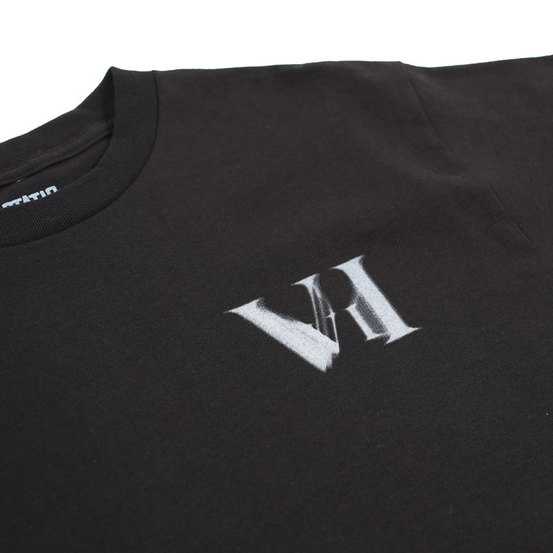STATIC TUNE IN Tee Black Front Detail