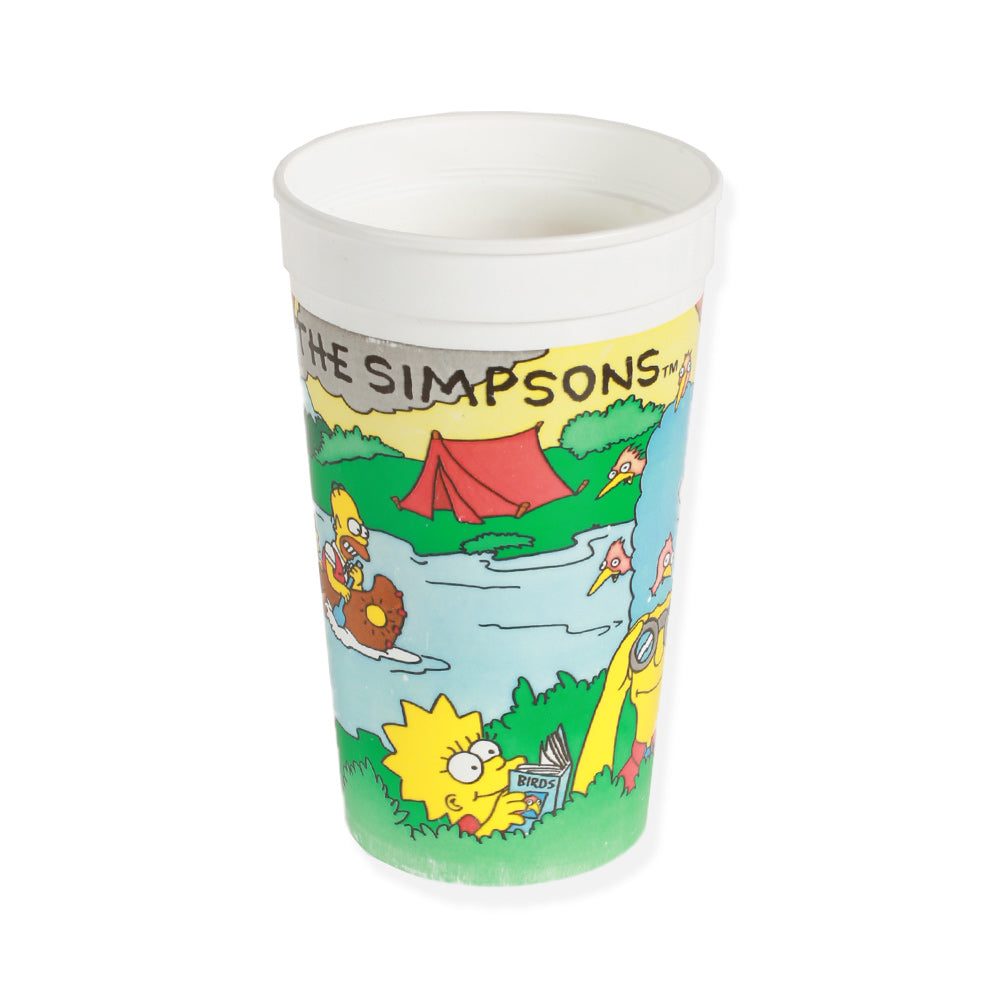 その他 BURGER KING COIN BANK CUP 90's Vintage 1990 Burger King The Simpson's Cup Camping With