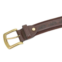 Theories AS ABOVE Belt Vegan Leather Brown Buckle