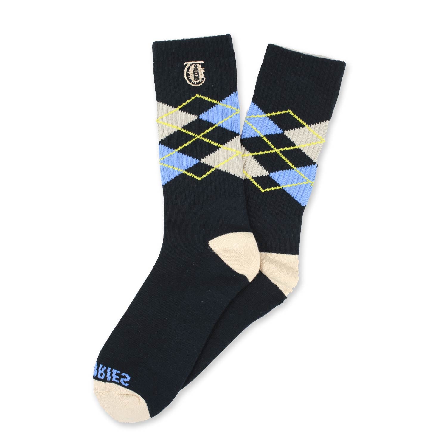 Theories Argyle Sock Black & Lavender
