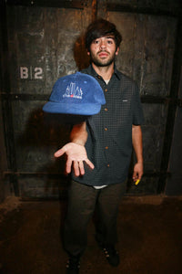 Theories Big Apple Corduroy Strapback Hat Royal Blue
