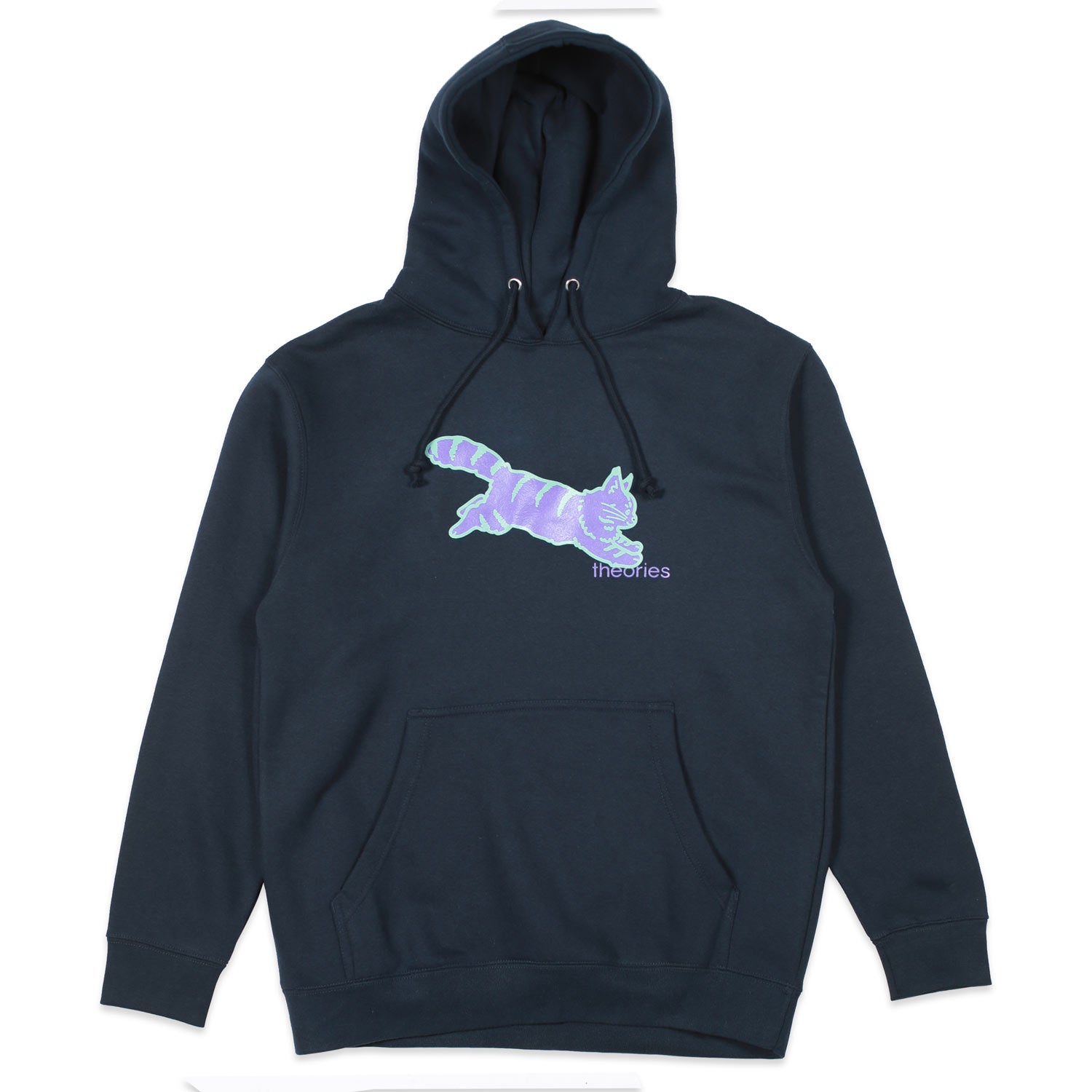 Theories Conscious Kitty Hoodie Washed Navy