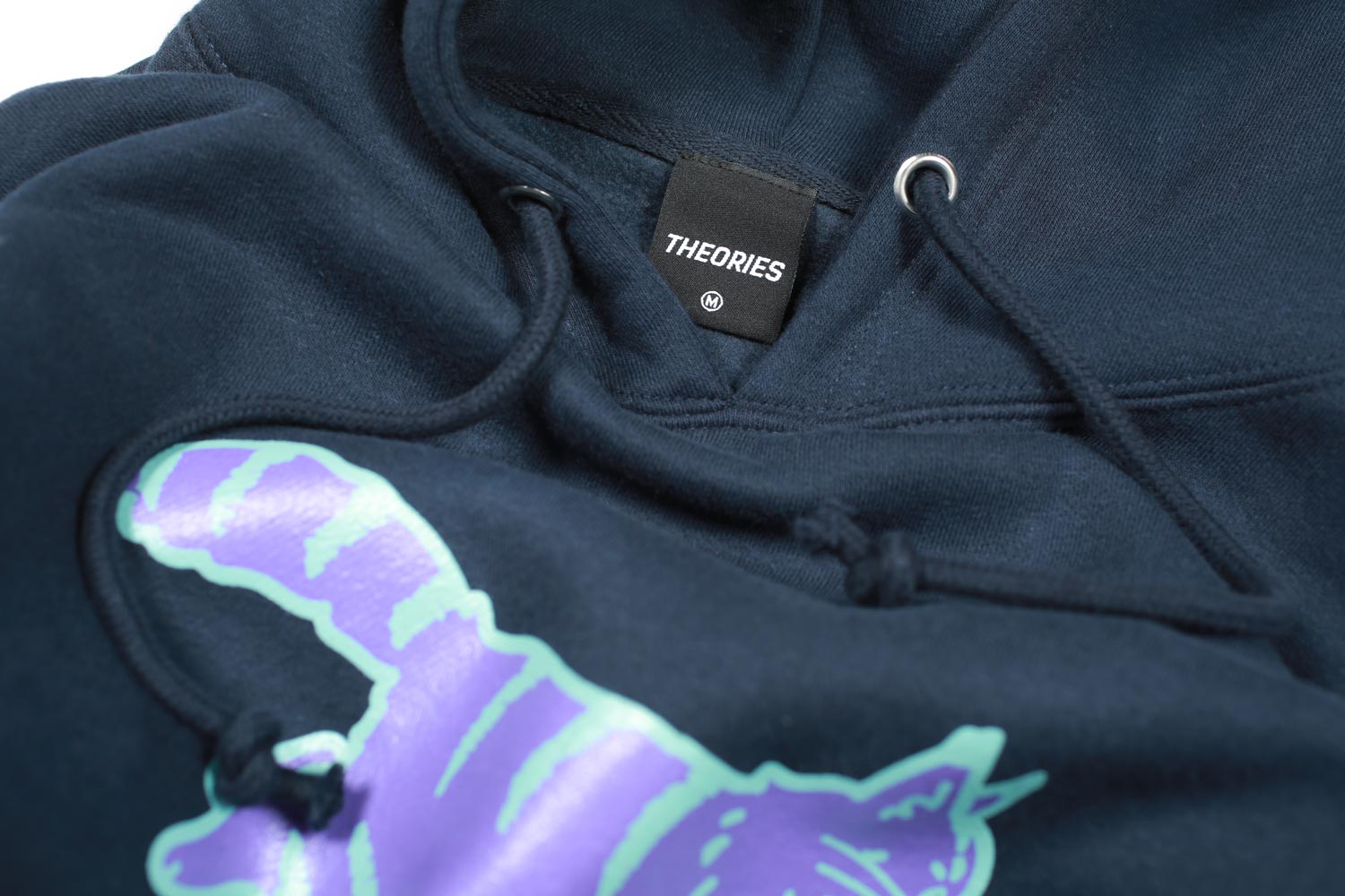 Theories Conscious Kitty Hoodie Washed Navy