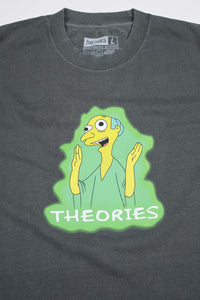 Theories Healthy Green Glow Garment Dyed Tee Washed Black