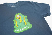 Theories Healthy Green Glow Garment Dyed Tee Washed Navy