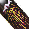 Theories Brand Kellar Skateboard Deck bottom graphic with Magician's hands emitting electricity that spells out the word "Theories"