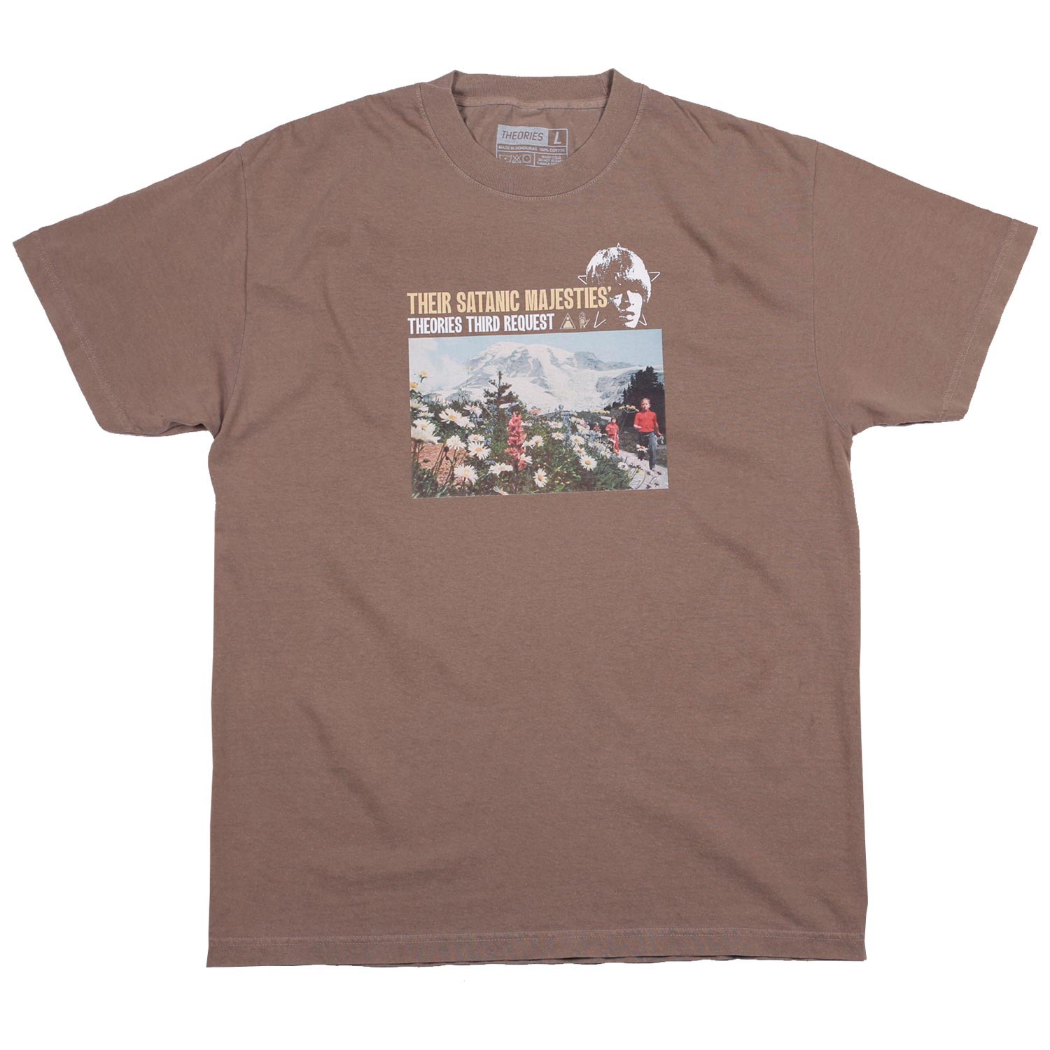 洋楽 (In Theory) Theories Majesties Garment-Dyed Tee Washed Brown – THEORIES OF