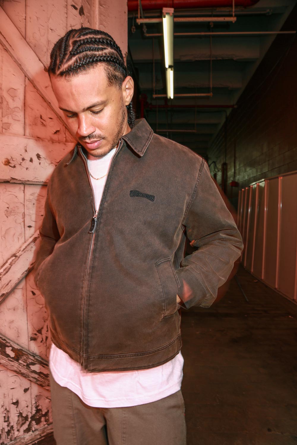 Theories Carpenter Work Jacket Washed Copper