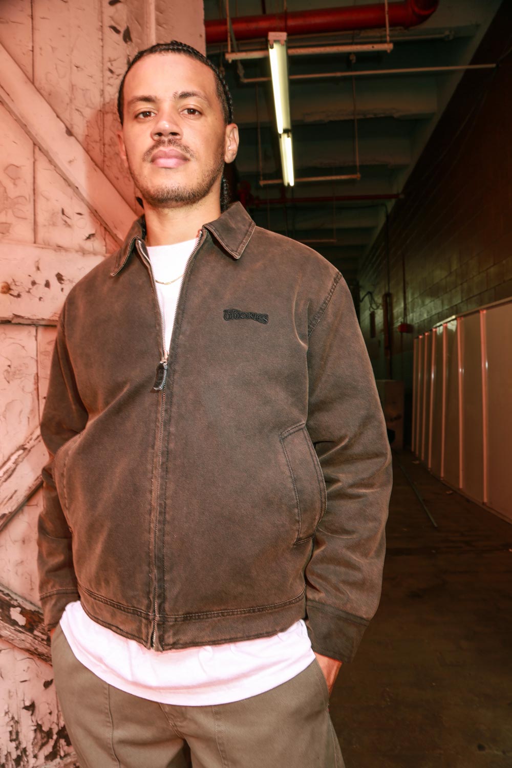 Theories Carpenter Work Jacket Washed Copper