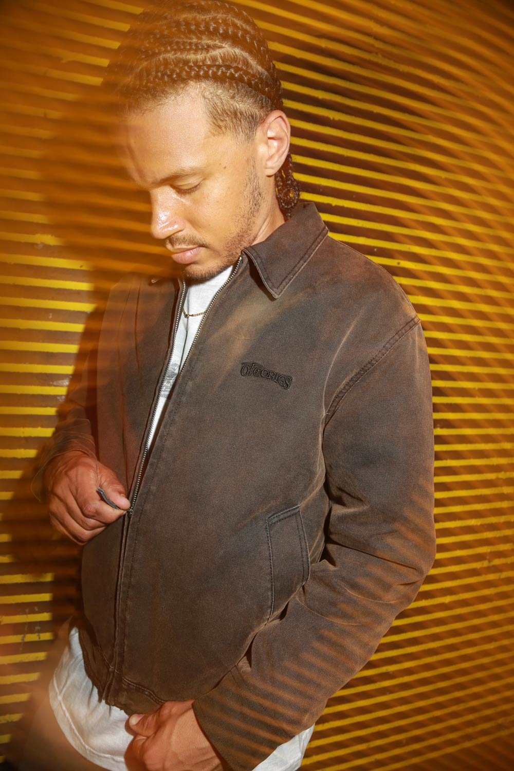 Theories Carpenter Work Jacket Washed Copper