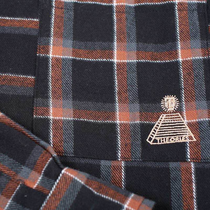 Theories CASCADIA CORD COLLAR FLANNEL Shirt Black Pocket