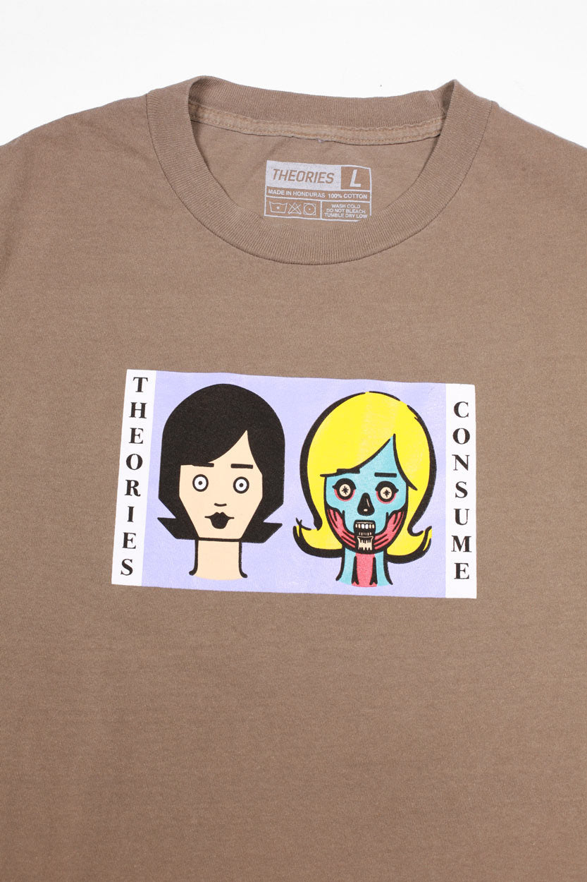 Theories Consume Garment Dyed Tee Faded Brown