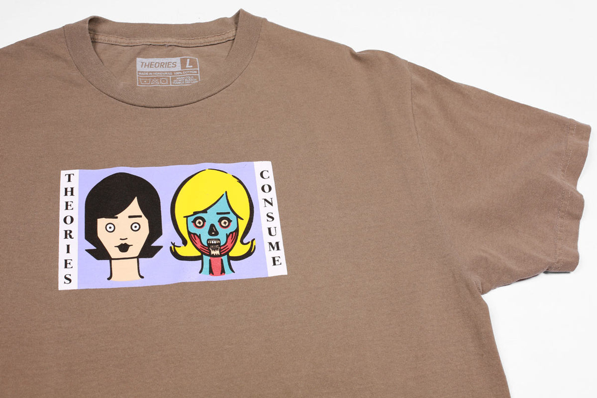 Theories Consume Garment Dyed Tee Faded Brown