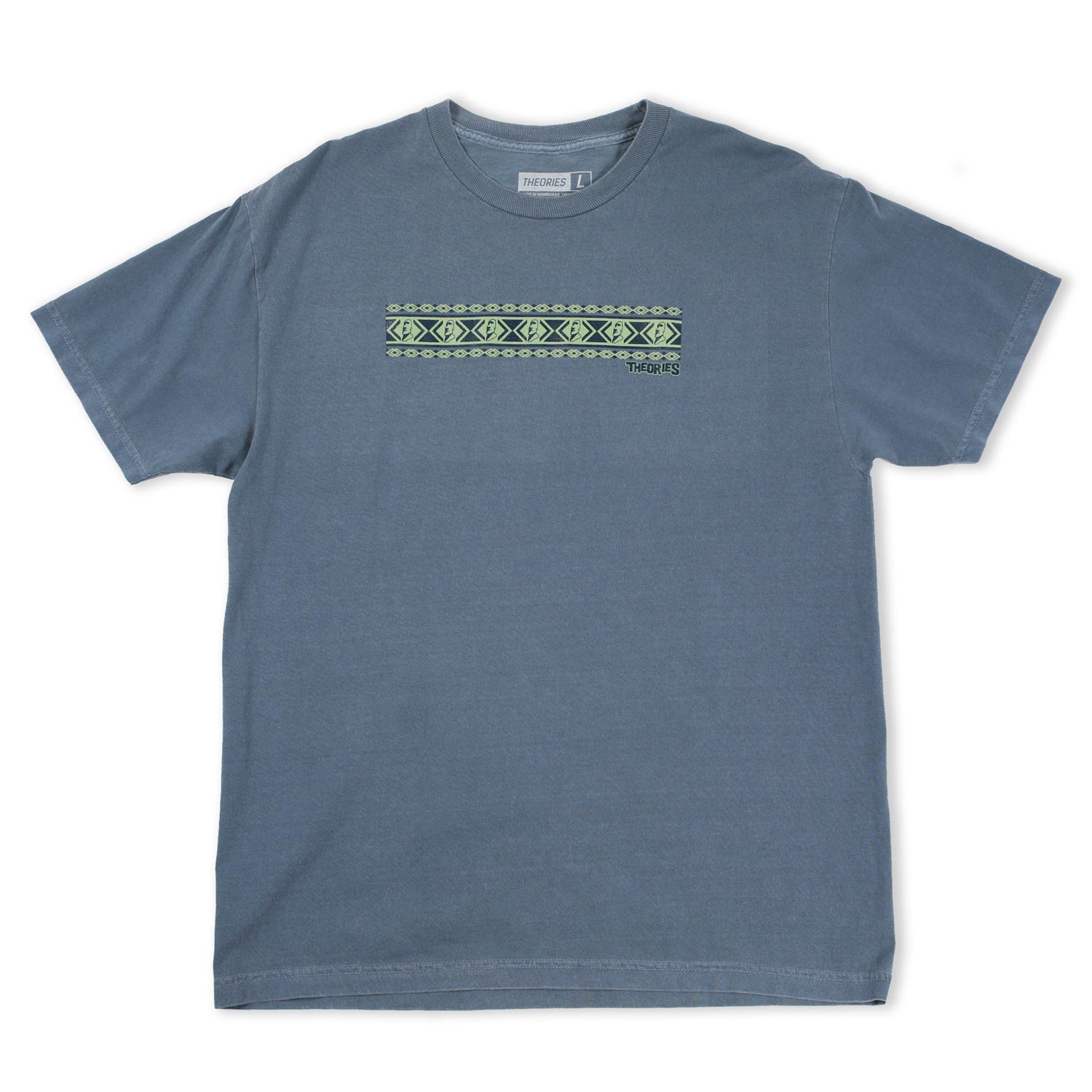 Theories Easter Island Vacation Garment Dyed Tee Washed Slate