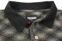 Theories ESP Long Sleeve Polo Shirt Navy Collar Detail