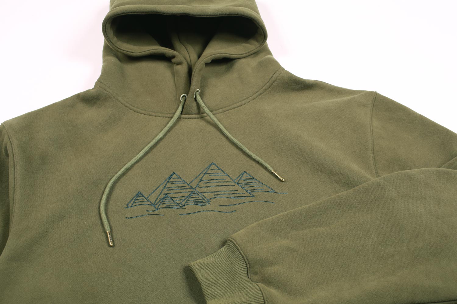 Theories Fingerprints Embroidered Hoodie Sage