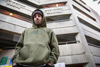 Theories Fingerprints Embroidered Hoodie Sage