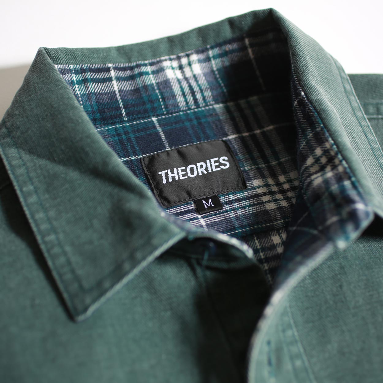 Theories Flannel Lined Union Shirt Sea Green