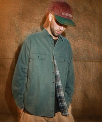 Theories Flannel Lined Union Shirt Sea Green