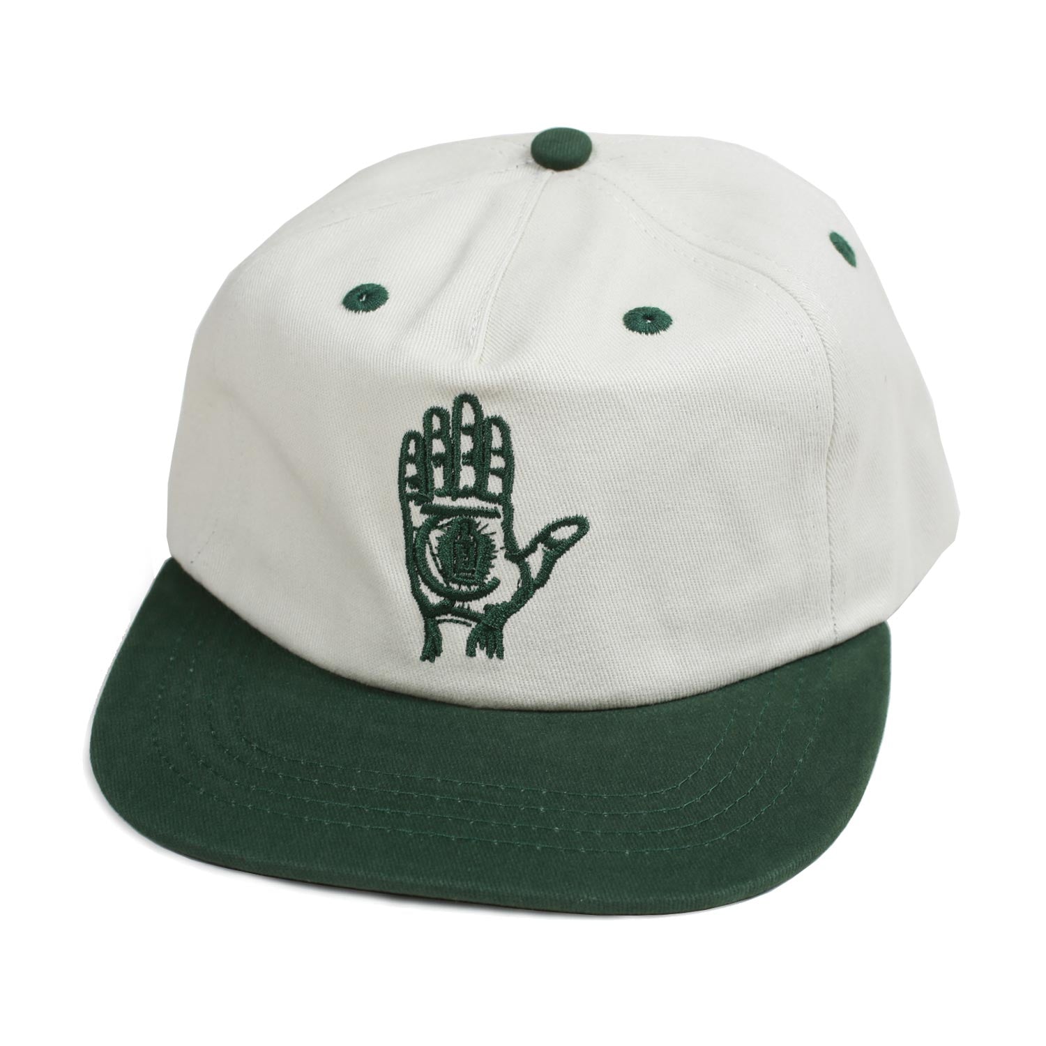 Theories Hand of Theories Short Brim Hat Pearl / Green Strapback