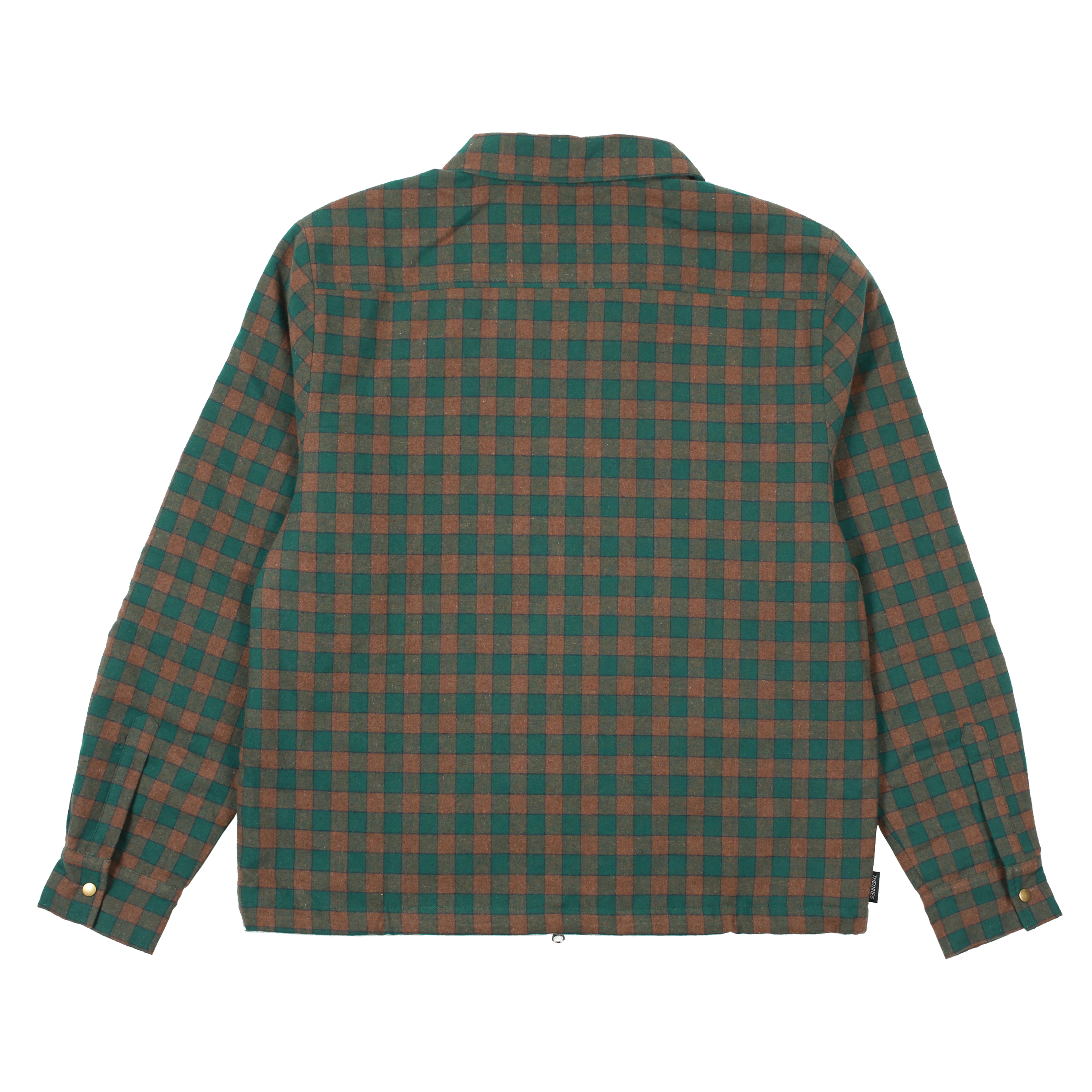 Theories Lantern Qulited Flannel Jacket Green