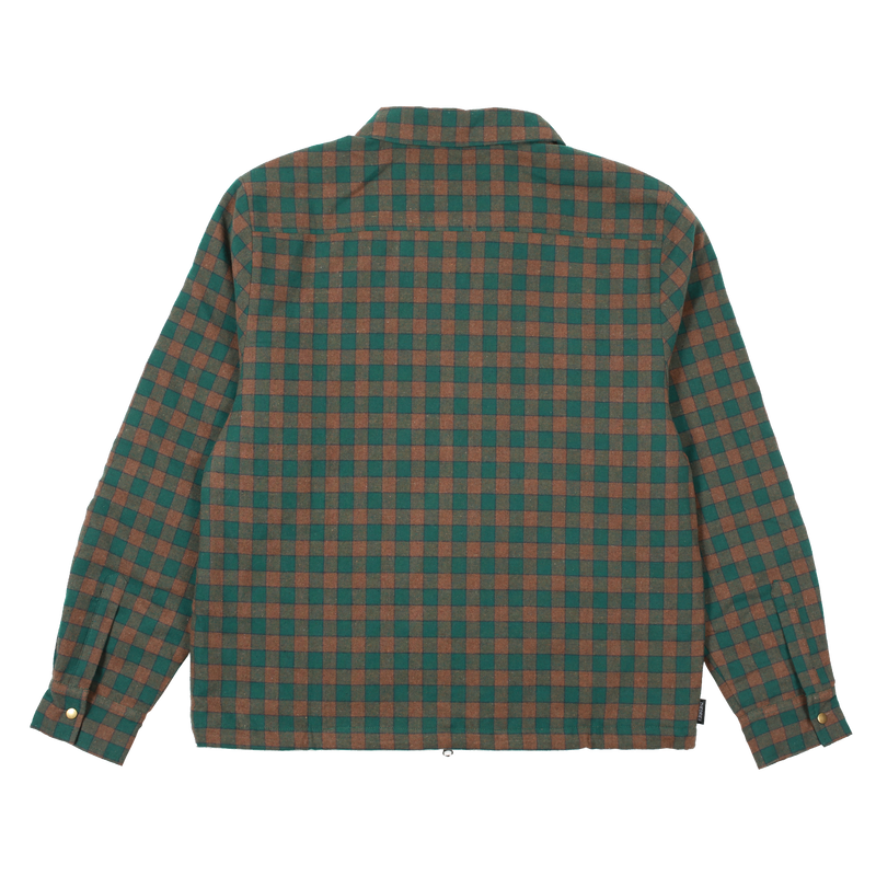 Theories Lantern Qulited Flannel Jacket Green